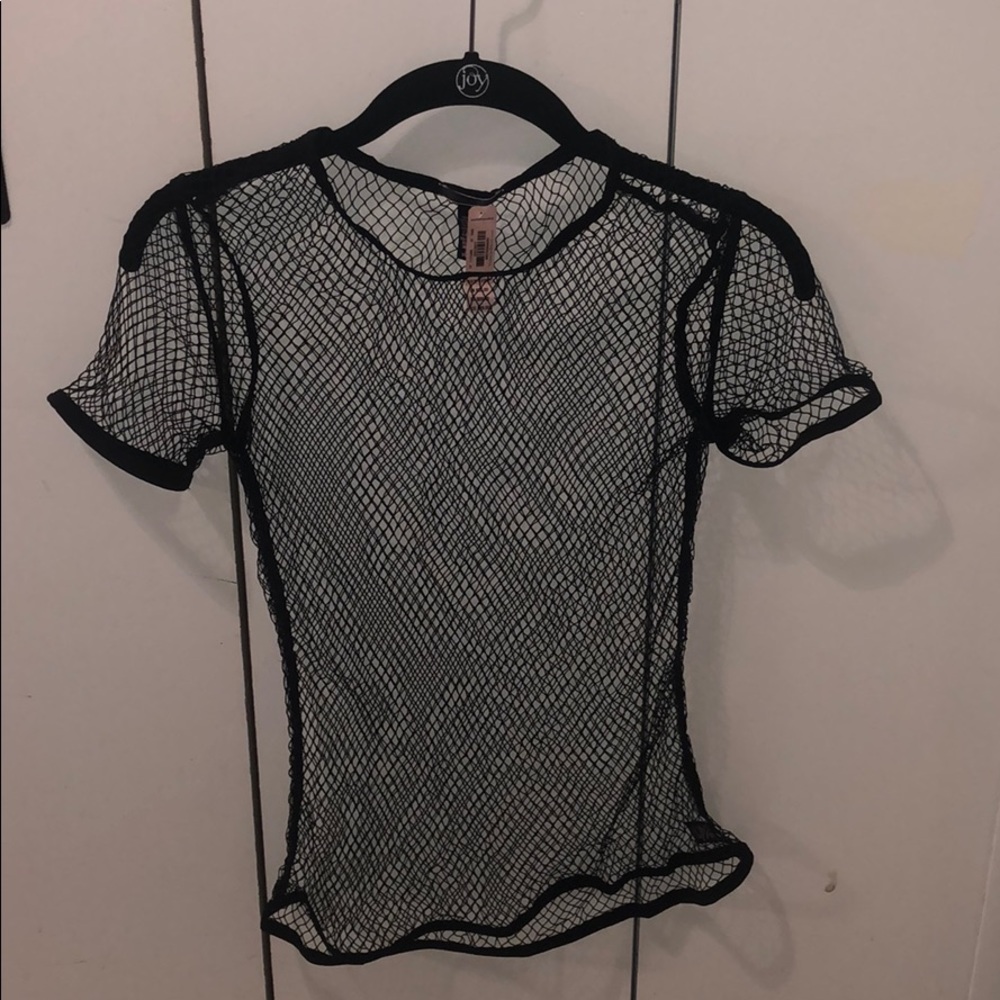 NWT Victoria’s Secret Black mesh shirt XS